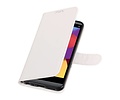BAOHU Hoesje Geschikt voor LG Q8 - Portemonnee hoesje booktype wallet case Wit