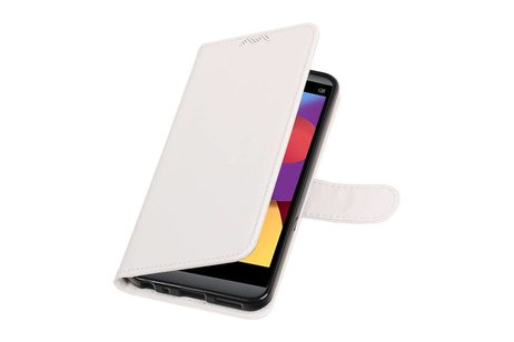 BAOHU Hoesje Geschikt voor LG Q8 - Portemonnee hoesje booktype wallet case Wit