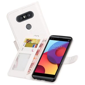 BAOHU Hoesje Geschikt voor LG Q8 - Portemonnee hoesje booktype wallet case Wit