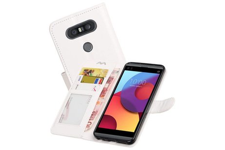 BAOHU Hoesje Geschikt voor LG Q8 - Portemonnee hoesje booktype wallet case Wit
