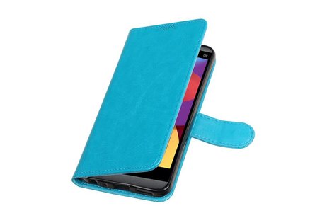 BAOHU Hoesje Geschikt voor LG Q8 - Portemonnee hoesje booktype wallet case Turquoise