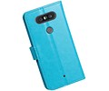 BAOHU Hoesje Geschikt voor LG Q8 - Portemonnee hoesje booktype wallet case Turquoise