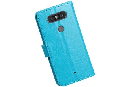 BAOHU Hoesje Geschikt voor LG Q8 - Portemonnee hoesje booktype wallet case Turquoise