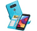 BAOHU Hoesje Geschikt voor LG Q8 - Portemonnee hoesje booktype wallet case Turquoise
