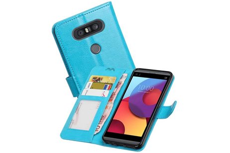 BAOHU Hoesje Geschikt voor LG Q8 - Portemonnee hoesje booktype wallet case Turquoise