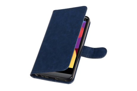 BAOHU Hoesje Geschikt voor LG Q8 - Portemonnee hoesje booktype wallet case Donker Blauw