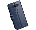 BAOHU Hoesje Geschikt voor LG Q8 - Portemonnee hoesje booktype wallet case Donker Blauw