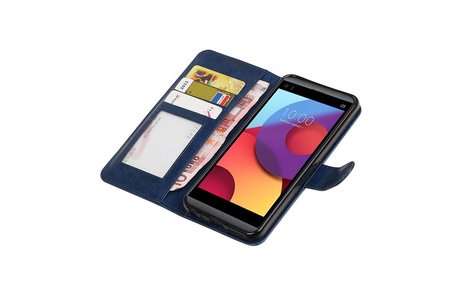 BAOHU Hoesje Geschikt voor LG Q8 - Portemonnee hoesje booktype wallet case Donker Blauw