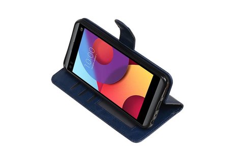 LG Q8 Portemonnee hoesje booktype wallet case Donker Blauw