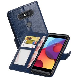 BAOHU Hoesje Geschikt voor LG Q8 - Portemonnee hoesje booktype wallet case Donker Blauw