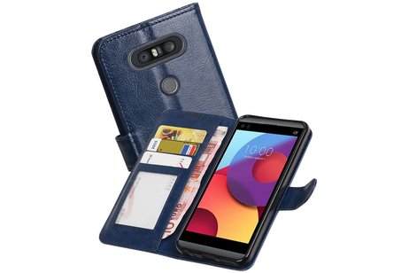 LG Q8 Portemonnee hoesje booktype wallet case Donker Blauw