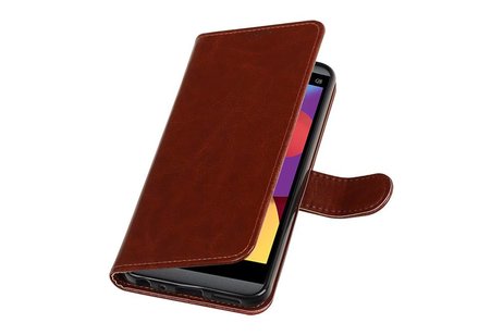 LG Q8 Portemonnee hoesje booktype wallet case Bruin