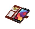BAOHU Hoesje Geschikt voor LG Q8 - Portemonnee hoesje booktype wallet case Bruin