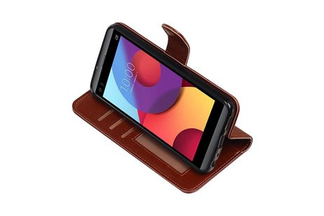 BAOHU Hoesje Geschikt voor LG Q8 - Portemonnee hoesje booktype wallet case Bruin