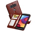 BAOHU Hoesje Geschikt voor LG Q8 - Portemonnee hoesje booktype wallet case Bruin