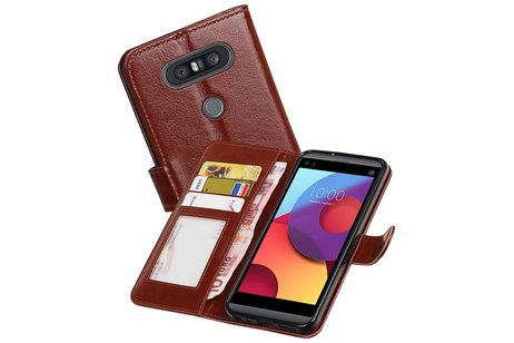 BAOHU Hoesje Geschikt voor LG Q8 - Portemonnee hoesje booktype wallet case Bruin