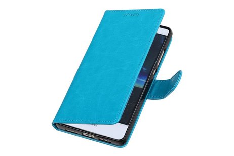 BAOHU Hoesje Geschikt voor Huawei P9 Lite mini - Portemonnee hoesje wallet case Turquoise