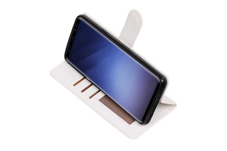 BAOHU Hoesje Geschikt voor Samsung Galaxy S9 Plus - Portemonnee hoesje booktype wallet case Wit