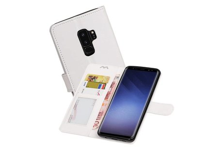 BAOHU Hoesje Geschikt voor Samsung Galaxy S9 Plus - Portemonnee hoesje booktype wallet case Wit
