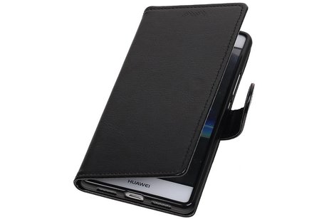 BAOHU Hoesje Geschikt voor Huawei P9 Lite mini - Portemonnee hoesje wallet case Zwart
