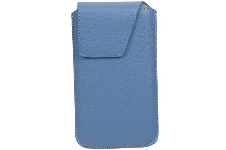 BAOHU Smartphone Pouch Maat M ( - Hoesje Geschikt voor Samsung Galaxy S4 i9500 )  Blauw
