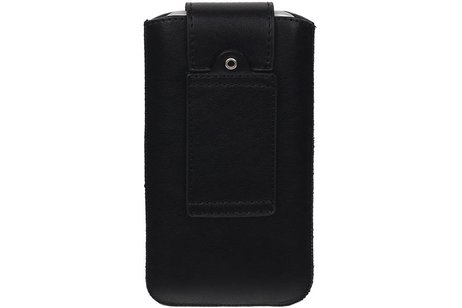 BAOHU Luxe Smartphone Pouch Maat S ( - Hoesje Geschikt voor Samsung Galaxy S2 i9100 )  Zwart