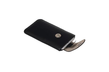 BAOHU Luxe Smartphone Pouch Maat S ( - Hoesje Geschikt voor Samsung Galaxy S2 i9100 )  Zwart