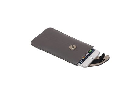 BAOHU Luxe Smartphone Pouch Maat S ( - Hoesje Geschikt voor Samsung Galaxy S2 i9100 )  Grijs