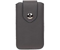 BAOHU Luxe Smartphone Pouch Maat M ( - Hoesje Geschikt voor Samsung Galaxy S4 i9500 )  Grijs