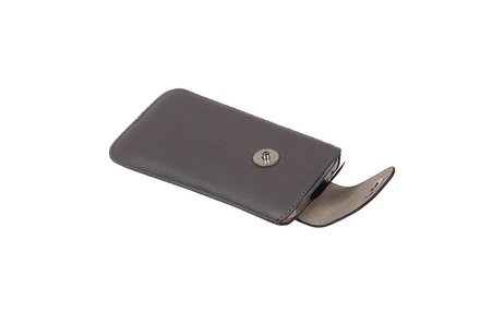 BAOHU Luxe Smartphone Pouch Maat M ( - Hoesje Geschikt voor Samsung Galaxy S4 i9500 )  Grijs