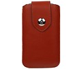 BAOHU Luxe Smartphone Pouch Maat M ( - Hoesje Geschikt voor Samsung Galaxy S4 i9500 )  Bruin