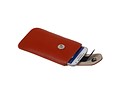 BAOHU Luxe Smartphone Pouch Maat M ( - Hoesje Geschikt voor Samsung Galaxy S4 i9500 )  Bruin