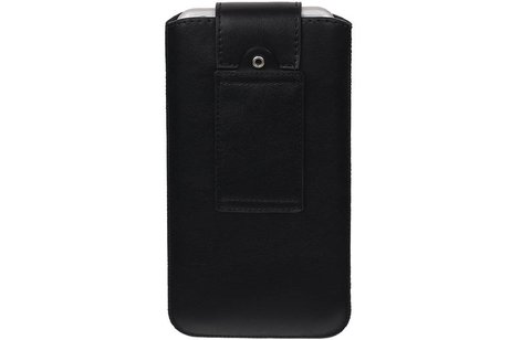 BAOHU Luxe Smartphone Pouch Maat M ( - Hoesje Geschikt voor Samsung Galaxy S4 i9500 )  Zwart