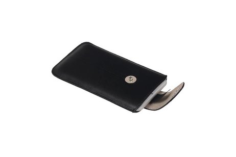 BAOHU Luxe Smartphone Pouch Maat M ( - Hoesje Geschikt voor Samsung Galaxy S4 i9500 )  Zwart