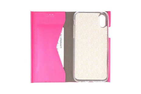 BAOHU Flipbook Slim Folio Hoesjes Cases - Hoesje Geschikt voor iPhone X Roze