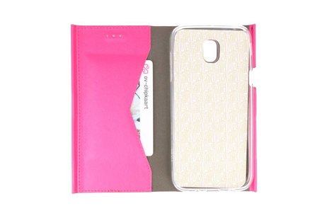 BAOHU Flipbook Slim Folio Wallet Case - Hoesje Geschikt voor Samsung Galaxy J5 2017 Roze