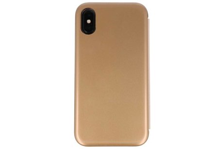 Shell Slim Folio Hoesjes Wallet Case voor iPhone X Goud