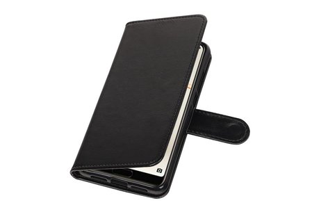 BAOHU Hoesje Geschikt voor Huawei P20 - Portemonnee hoesje booktype wallet Zwart