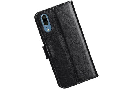 Huawei P20 Portemonnee hoesje booktype wallet Zwart