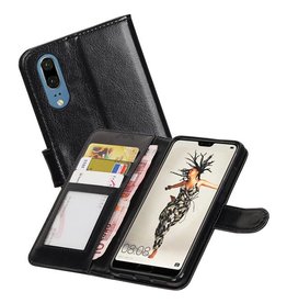 Huawei P20 Portemonnee hoesje booktype wallet Zwart
