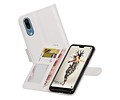 BAOHU Hoesje Geschikt voor Huawei P20 - Portemonnee hoesje booktype wallet Wit