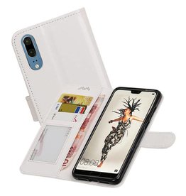 Huawei P20 Portemonnee hoesje booktype wallet Wit