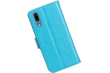 BAOHU Hoesje Geschikt voor Huawei P20 - Portemonnee hoesje booktype wallet Turquoise