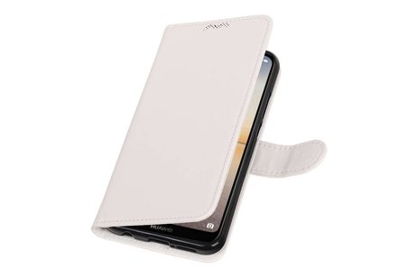 BAOHU Hoesje Geschikt voor Huawei P20 Lite - Portemonnee hoesje booktype wallet Wit