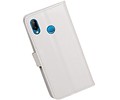 BAOHU Hoesje Geschikt voor Huawei P20 Lite - Portemonnee hoesje booktype wallet Wit