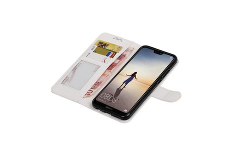 Huawei P20 Lite Portemonnee hoesje booktype wallet Wit