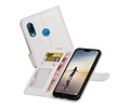 BAOHU Hoesje Geschikt voor Huawei P20 Lite - Portemonnee hoesje booktype wallet Wit
