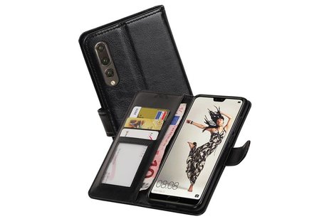 Huawei P20 Pro Portemonnee hoesje booktype wallet Zwart