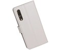 BAOHU Hoesje Geschikt voor Huawei P20 Pro - Portemonnee hoesje booktype wallet Wit