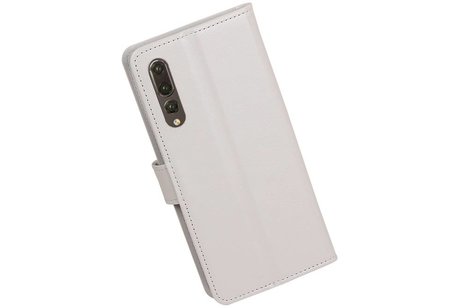 BAOHU Hoesje Geschikt voor Huawei P20 Pro - Portemonnee hoesje booktype wallet Wit
